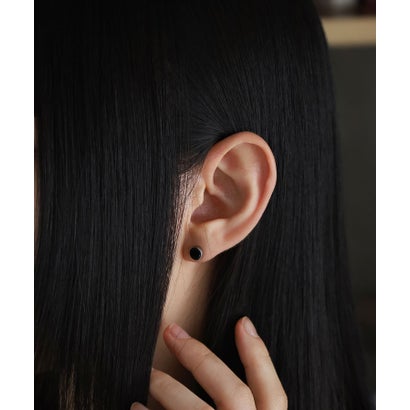 “LH-1”サークルコインスタッズピアス（2点セット）（シルバー×ブラック）/スペシャルパッケージ/サージカルステンレス （シルバー×ブラック）｜詳細画像