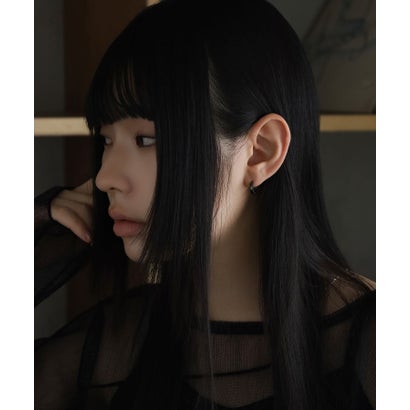 “THE EDGE”エングレイブカッティングフープピアス/スペシャルパッケージ/サージカルステンレス（金属アレルギー対応） （ライトブラック）｜詳細画像