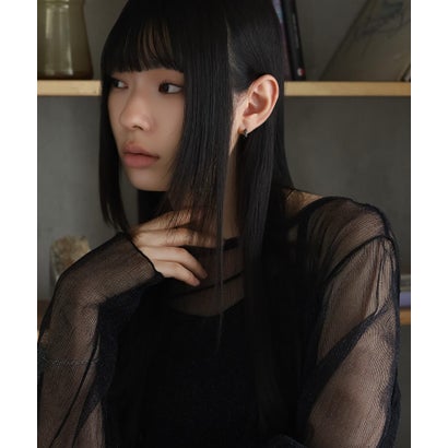 “THE EDGE”エングレイブカッティングフープピアス/スペシャルパッケージ/サージカルステンレス（金属アレルギー対応） （ライトブラック）｜詳細画像