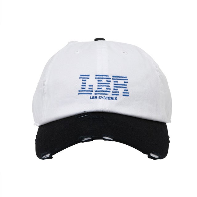 LBR ロゴ ダメージド キャップ（LBR LOGO DAMAGED CAP） （WHITE）