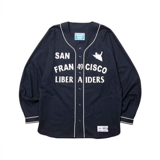 フランネル ベースボールシャツ（FLANNEL BASEBALL SHIRT） （NAVY）