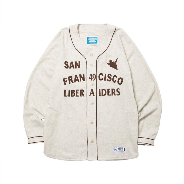 フランネル ベースボールシャツ（FLANNEL BASEBALL SHIRT） （WHITE）