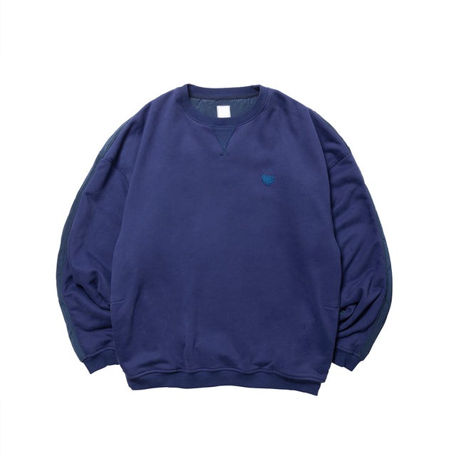 コットン フリース キルテッド クルーネック（COTTON FLEECE QUILTED CREWNECK） （NAVY）