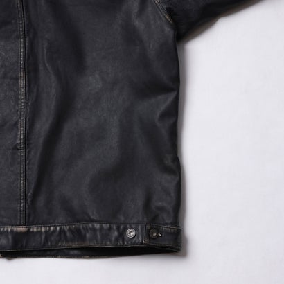 ウォッシュド レザー ジャケット（WASHED LEATHER JACKET） （BLACK）｜詳細画像