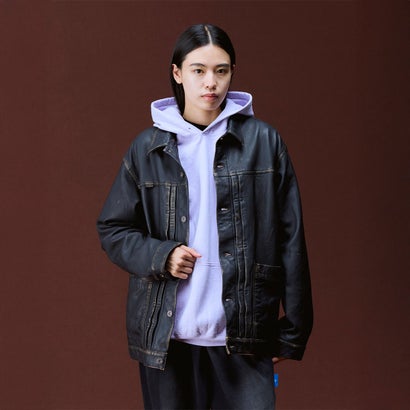 ウォッシュド レザー ジャケット（WASHED LEATHER JACKET） （BLACK）｜詳細画像