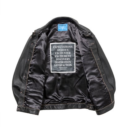 ウォッシュド レザー ジャケット（WASHED LEATHER JACKET） （BLACK）｜詳細画像