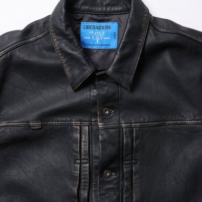 ウォッシュド レザー ジャケット（WASHED LEATHER JACKET） （BLACK）｜詳細画像