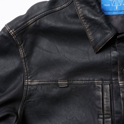 ウォッシュド レザー ジャケット（WASHED LEATHER JACKET） （BLACK）｜詳細画像