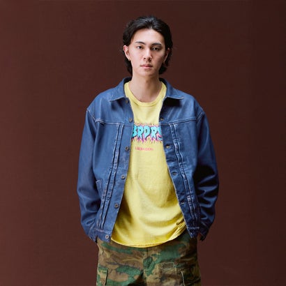 ウォッシュド レザー ジャケット（WASHED LEATHER JACKET） （BLUE）｜詳細画像