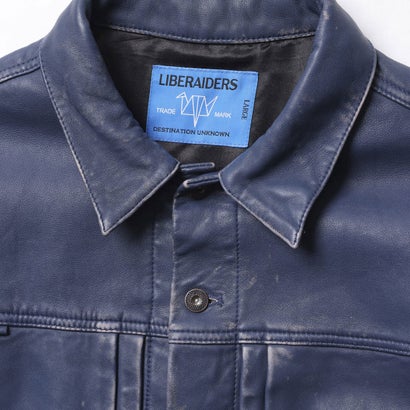 ウォッシュド レザー ジャケット（WASHED LEATHER JACKET） （BLUE）｜詳細画像