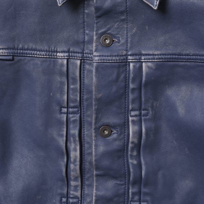 ウォッシュド レザー ジャケット（WASHED LEATHER JACKET） （BLUE）｜詳細画像