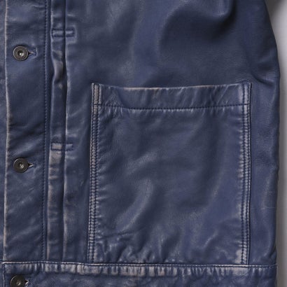 ウォッシュド レザー ジャケット（WASHED LEATHER JACKET） （BLUE）｜詳細画像