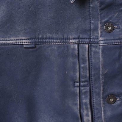 ウォッシュド レザー ジャケット（WASHED LEATHER JACKET） （BLUE）｜詳細画像
