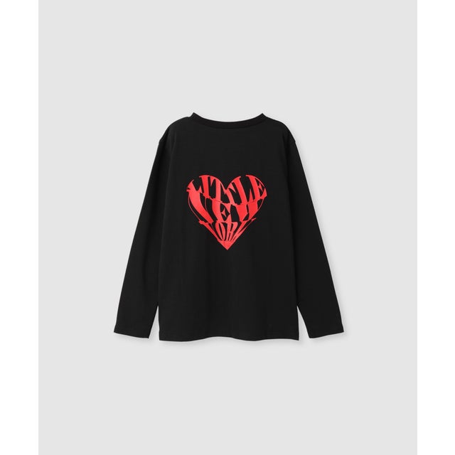 ハートロゴ 長袖Tシャツ （ブラック）