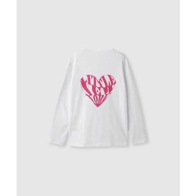 ハートロゴ 長袖Tシャツ （ホワイト）