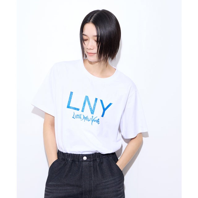 グリッターロゴプリントTシャツ （ホワイト）
