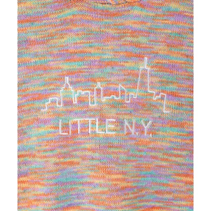 リトルニューヨーク Little New York ニュアンスカラー刺しゅうニットパーカー （オレンジ）｜詳細画像