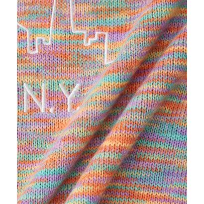 リトルニューヨーク Little New York ニュアンスカラー刺しゅうニットパーカー （ピンク）｜詳細画像