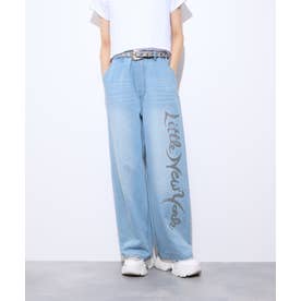 ラメロゴワイドパンツ （ブルー）