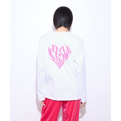 リトルニューヨーク Little New York ハートロゴ バックプリント長袖Tシャツ （ホワイト）｜詳細画像