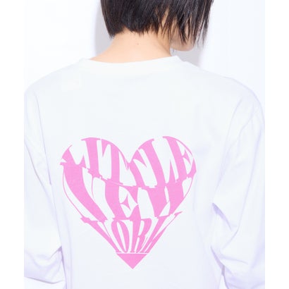 リトルニューヨーク Little New York ハートロゴ バックプリント長袖Tシャツ （ホワイト）｜詳細画像