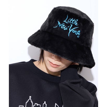 リトルニューヨーク Little New York ロゴ刺しゅうバケットハット （ブラック）｜詳細画像