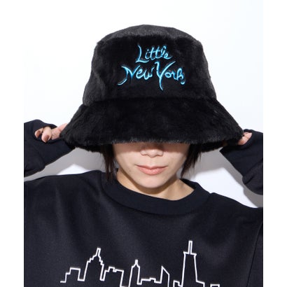 リトルニューヨーク Little New York ロゴ刺しゅうバケットハット （ホワイト）｜詳細画像