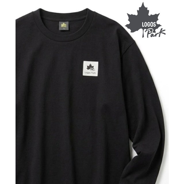 【LOGOS/ロゴス】ワンポイントボックスロゴ 無地 長袖Tシャツ ロンT レディース メンズ トップス カットソー 秋冬