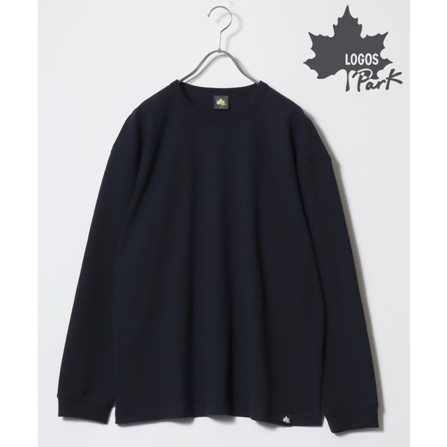 【LOGOS/ロゴス】ワッフル 無地 ロングスリーブTシャツ 長袖 ロンT レディース メンズ カットソー 秋冬 トップス