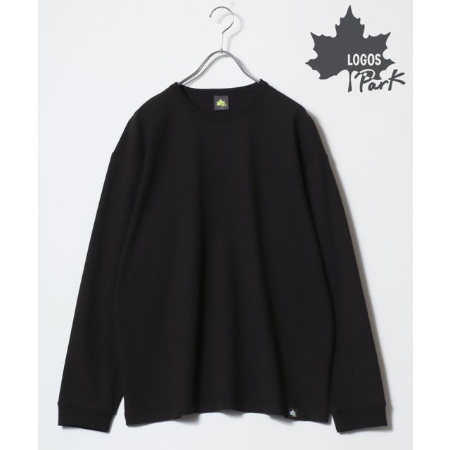 【LOGOS/ロゴス】ワッフル 無地 ロングスリーブTシャツ 長袖 ロンT レディース メンズ カットソー 秋冬 トップス