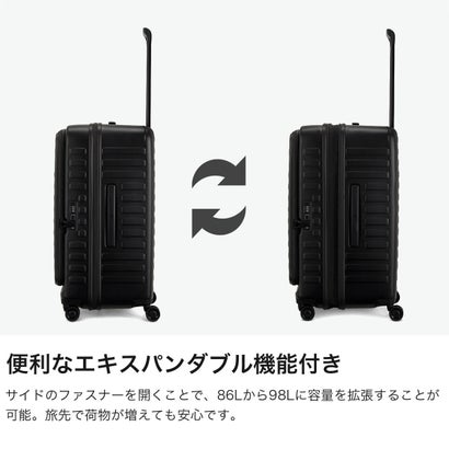 正規品10年保証 スーツケース Lサイズ フロントオープン キャリーケース 軽量 軽い 拡張 おしゃれ TSAロック 旅行 トラベル ブックオープン 出張 Cubo Fit Lite FITLite （リネン）｜詳細画像