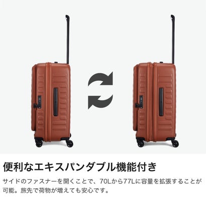ロジェール 正規品10年保証 スーツケース Mサイズ フロントオープン キャリーケース 軽量 軽い 拡張 TSAロック 旅行 ブックオープン 出張 74L-83L拡張可能 Cubo Medium MRefresh（リネン）｜詳細画像