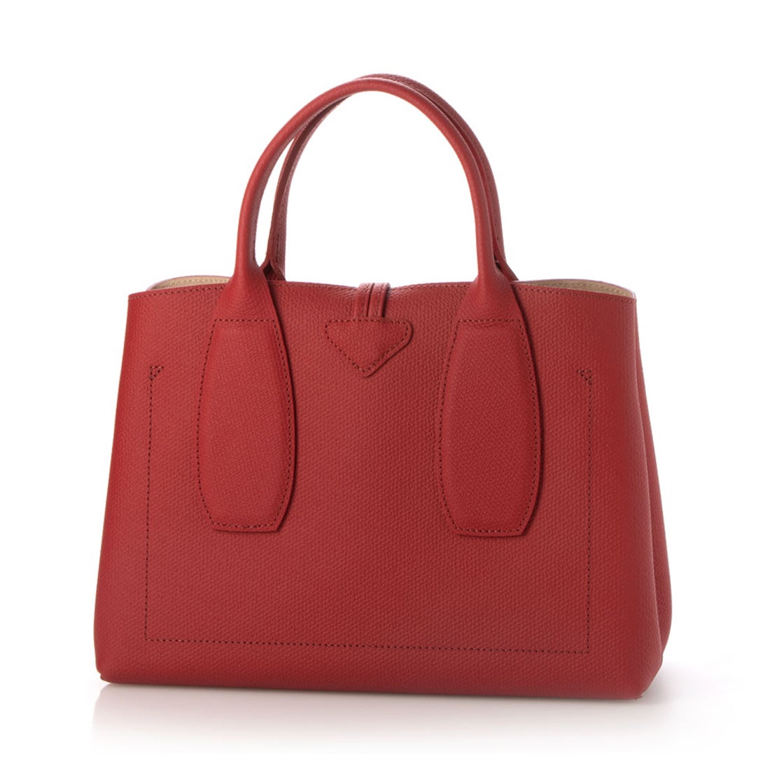 Longchamp ROSEAU ハンドバッグ 赤 ボルドー@DC65-