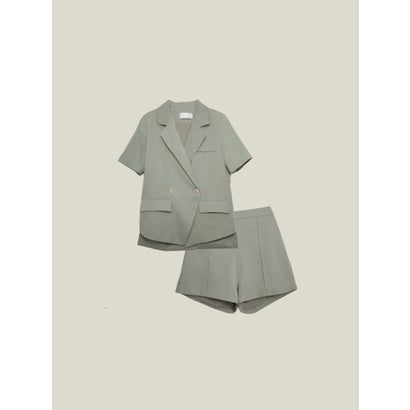 Causal Jacket With Shorts Set-up （Green gray）｜詳細画像