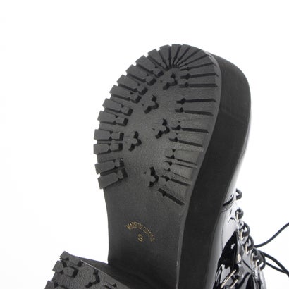 ラブハンター LoveHunter ダブルリングデザインベルト付き厚底ブーツ/ 1647 （ブラックエナメル）｜詳細画像