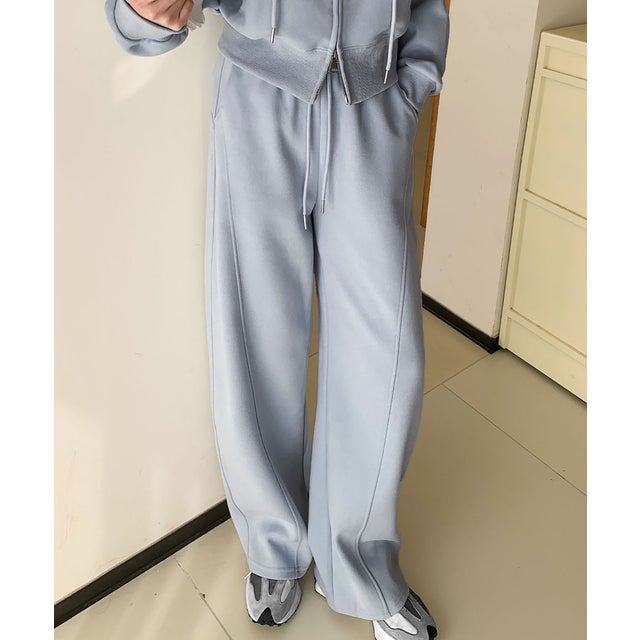 スウェットワイドカーブパンツ（ブルー）