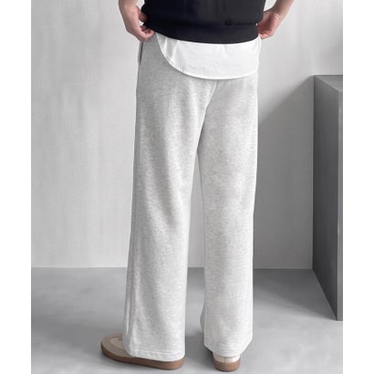 【M～Lサイズ展開】ワイドスウェットパンツ きれいめ （オフホワイト）｜詳細画像