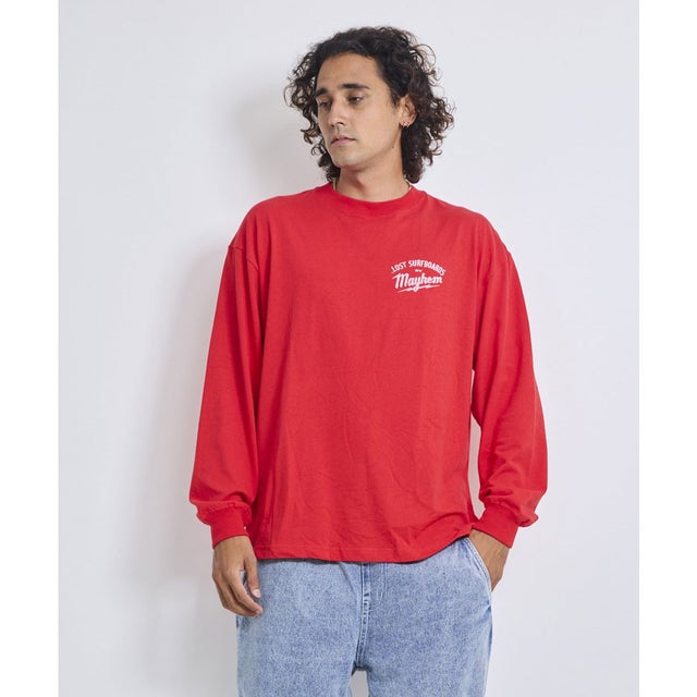 長袖 Tシャツ ロンT メンズ BUILDERS LS （RED）