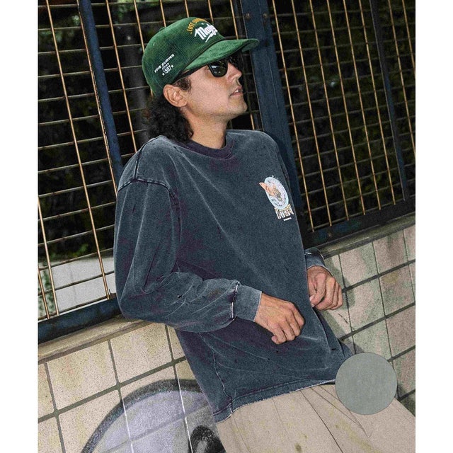 長袖 Tシャツ ロンT メンズ バックプリント AXIS （CBLK）
