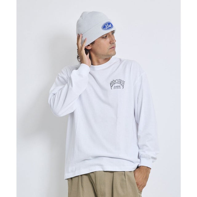 長袖 Tシャツ ロンT メンズ BACK STACKED （WHT）