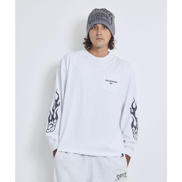 長袖 Tシャツ ロンT メンズ FLAME LS （WHT）