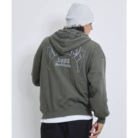 ジップアップ パーカー フーディー メンズ バックプリント MEYHEM （POLV）