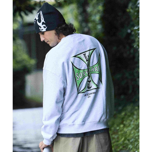 トレーナー スウェット メンズ 裏毛 CROSSED CREW （AGRAY）
