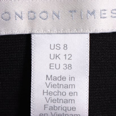 ロンドンタイムス LONDON TIMES ブラックトップにマルチ柄ボトムの上品ワンピース （ブラック）｜詳細画像