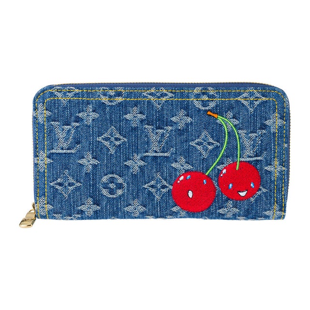 長財布(ラウンドファスナー) モノグラム・チェリーデニム LV×TM ジッピー・ウォレット M23161 （ブルー）