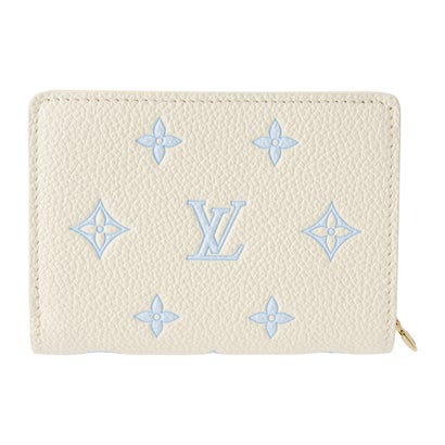 ルイ ヴィトン Louis Vuitton 2つ折り財布 モノグラム アンプラント ポルトフォイユ・クレア M28274 （ミルキーホワイト/ブルー）｜詳細画像