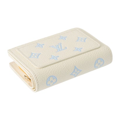 ルイ ヴィトン Louis Vuitton 2つ折り財布 モノグラム アンプラント ポルトフォイユ・クレア M28274 （ミルキーホワイト/ブルー）｜詳細画像