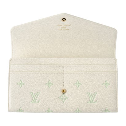 ルイ ヴィトン Louis Vuitton 長財布 モノグラム アンプラント ポルトフォイユ・サラ M27740 （ミルキーホワイト/グリーン）｜詳細画像