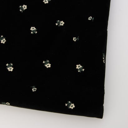 ベロア 小花刺繍トートバッグ / A4対応 （ブラック）｜詳細画像