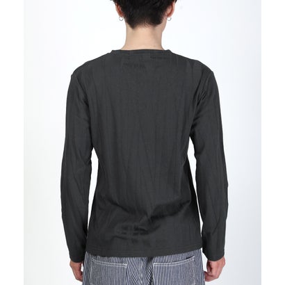 長袖VネックTシャツ/トップス カットソー インナー 無地 定番 大きいサイズ カジュアル きれいめ おしゃれ （ホワイト）｜詳細画像
